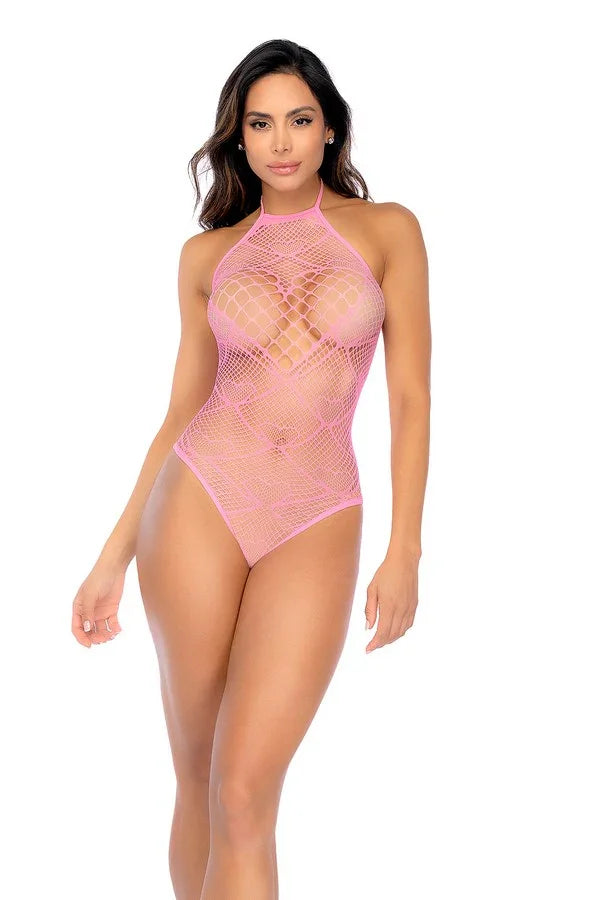 Body résille rose coeurs par Mapalé lingerie