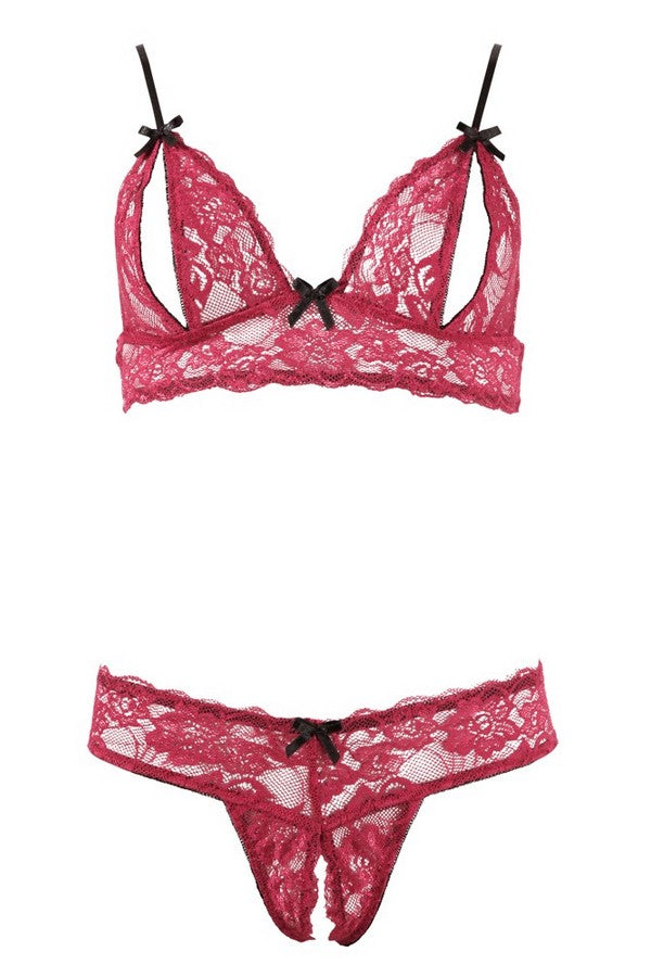 Ensemble fendu bordeaux