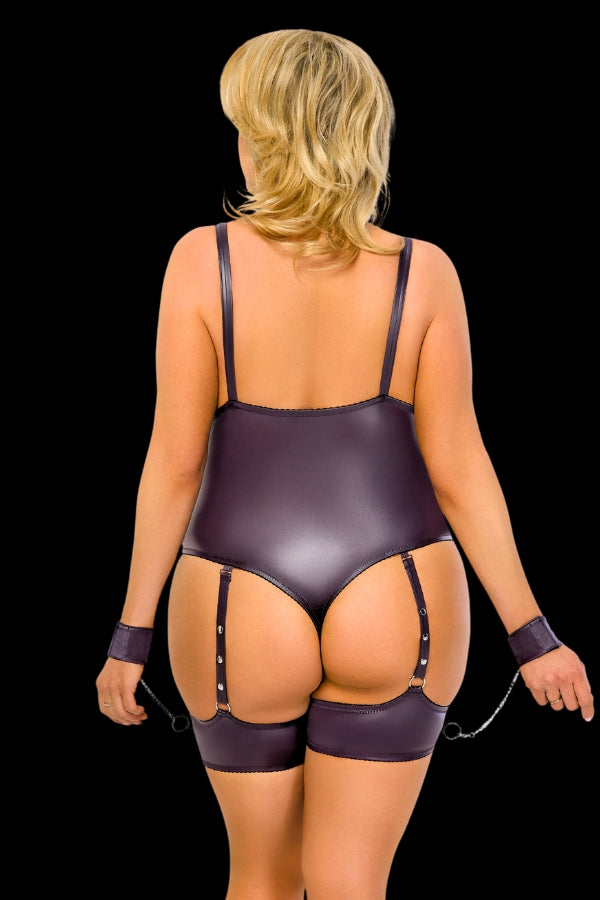Body wetlook ouvrable & attaches par Cottelli lingerie