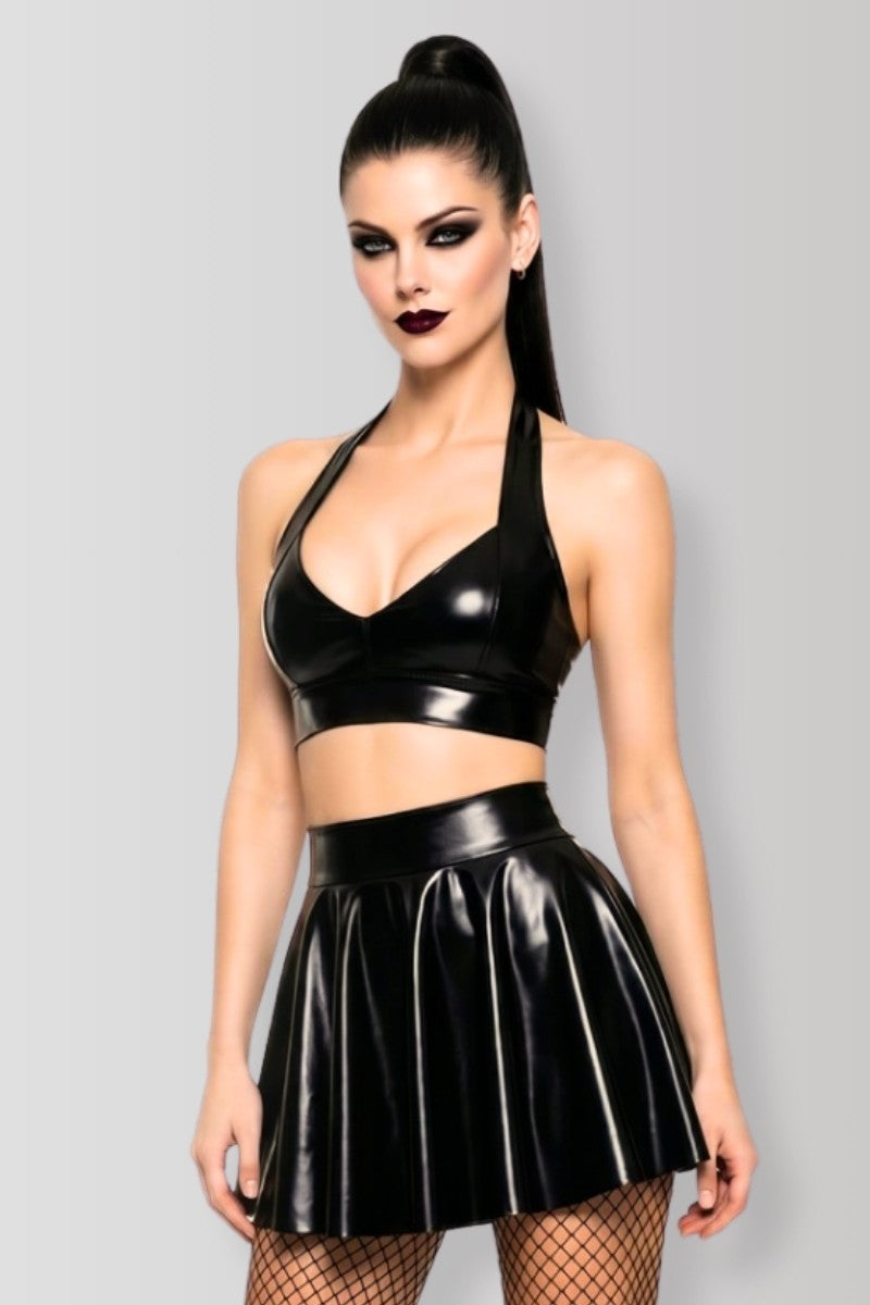 Jupe wetlook patineuse