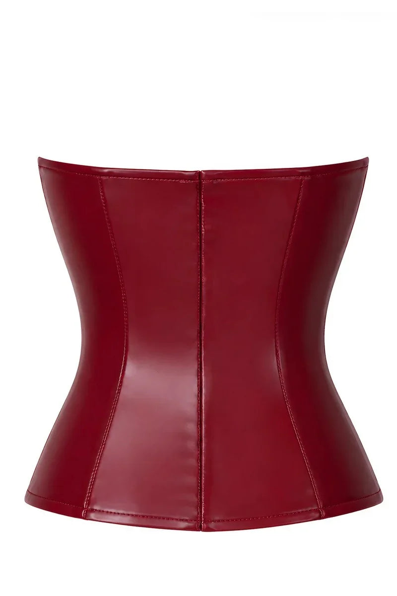 Corset wetlook bordeaux F398