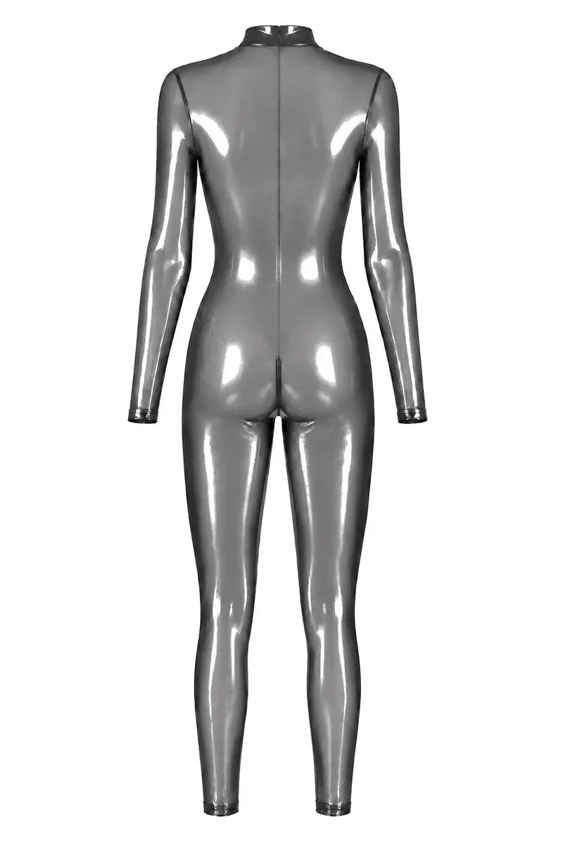 Catsuit métallisé argent F429