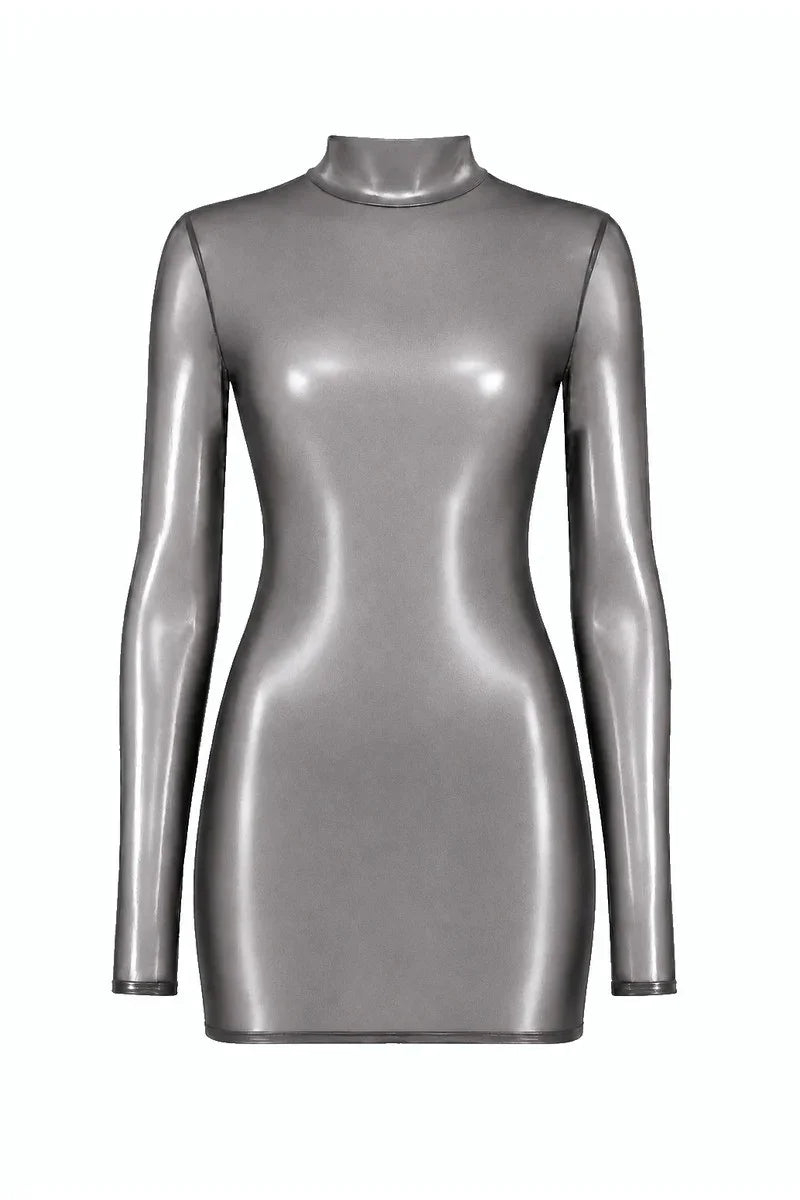 Mini-robe dos-nu métallisée F431