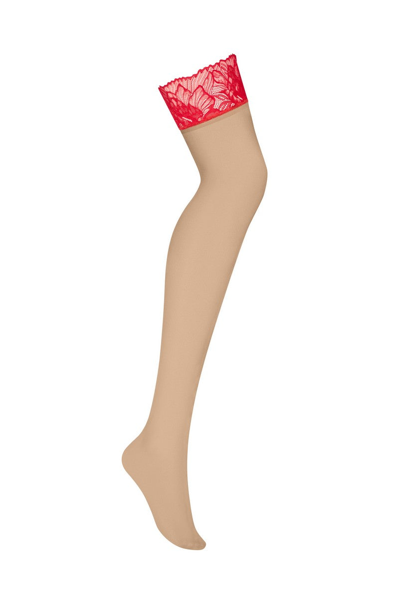 Bas beige & rouge Matildea