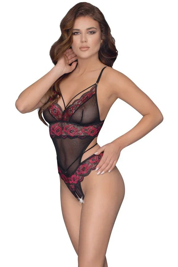 Body string floral fendu par Cottelli lingerie