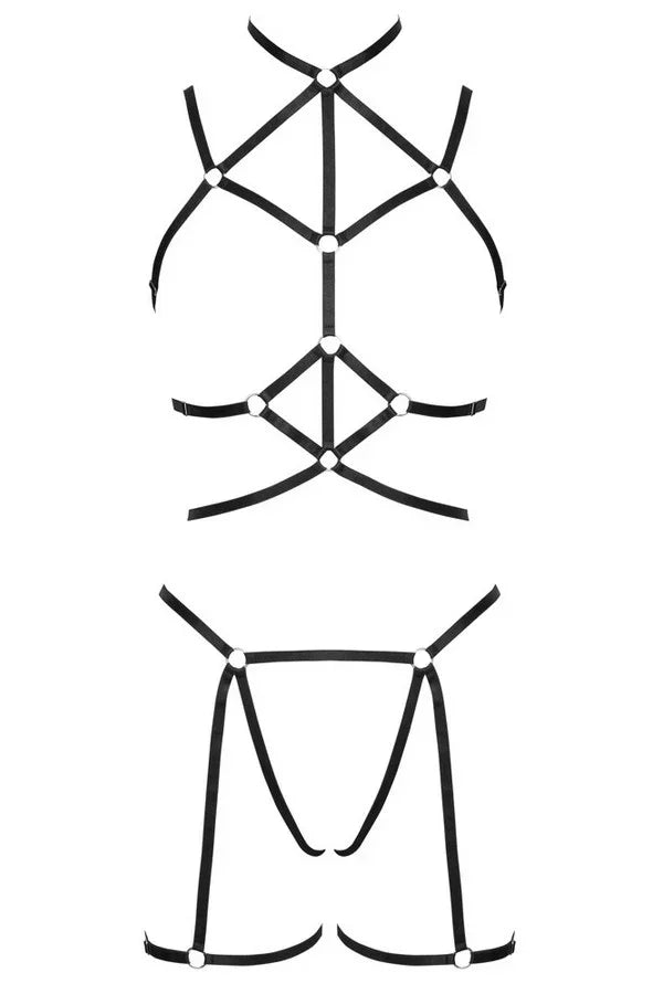 Ensemble harnais noir par Cottelli lingerie