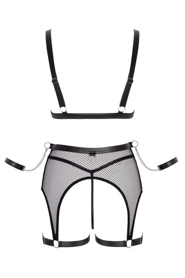 Ensemble résille noire à liens par Cottelli lingerie