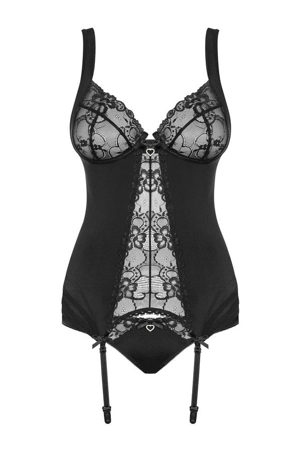 Guêpière Heartina noire par Obsessive