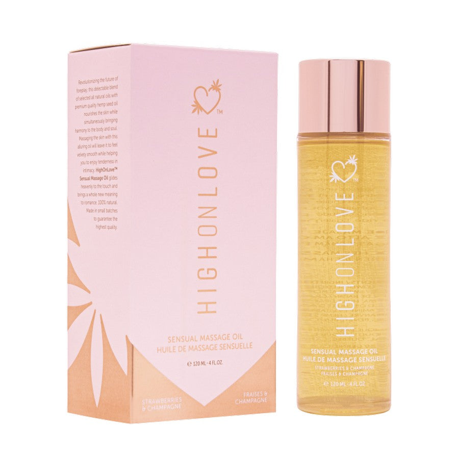 Huile de massage fraises et champagne 120 ml par HIGH ON LOVE