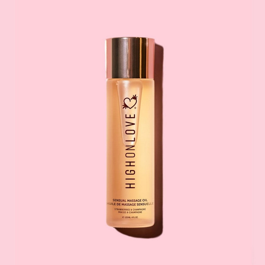 Huile de massage fraises et champagne 120 ml par HIGH ON LOVE
