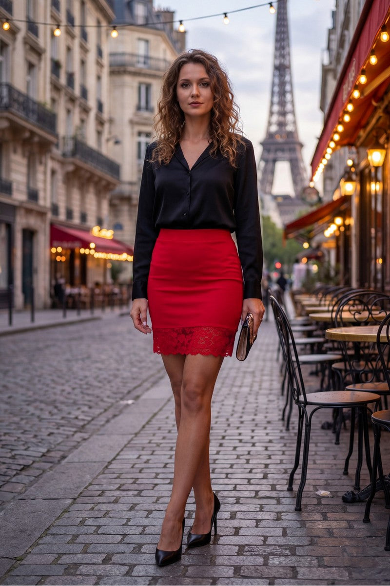 Mini-jupe Marina rouge