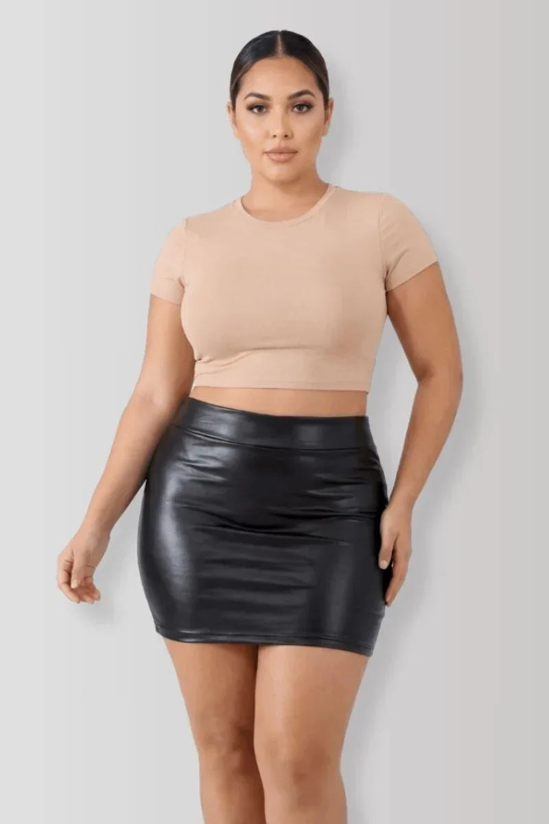 Mini-jupe wetlook Sifia par Be Lily