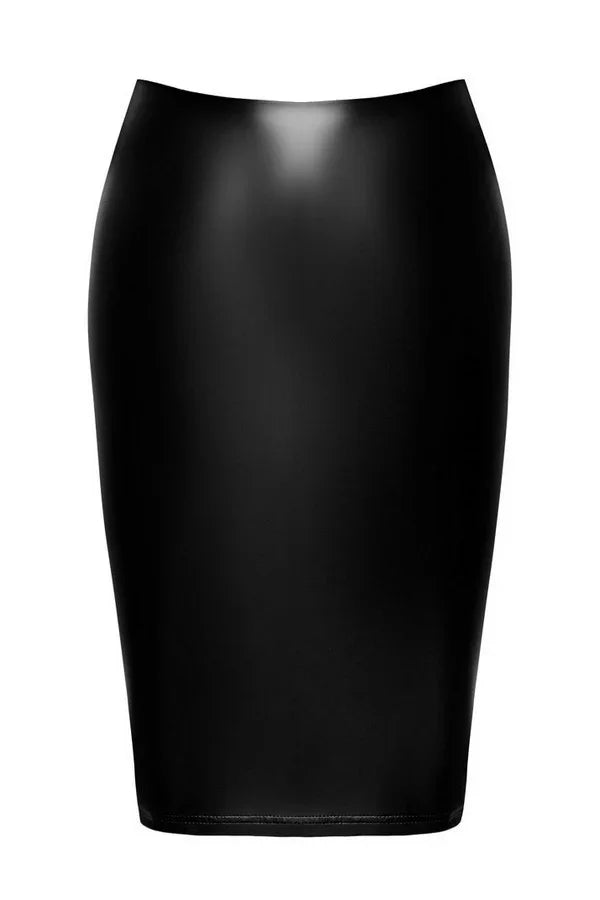 Jupe wetlook zip secret par Noir Handmade