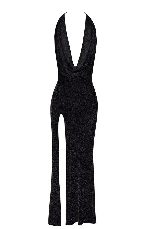 Robe longue fluide Onyx F373 par Noir Handmade