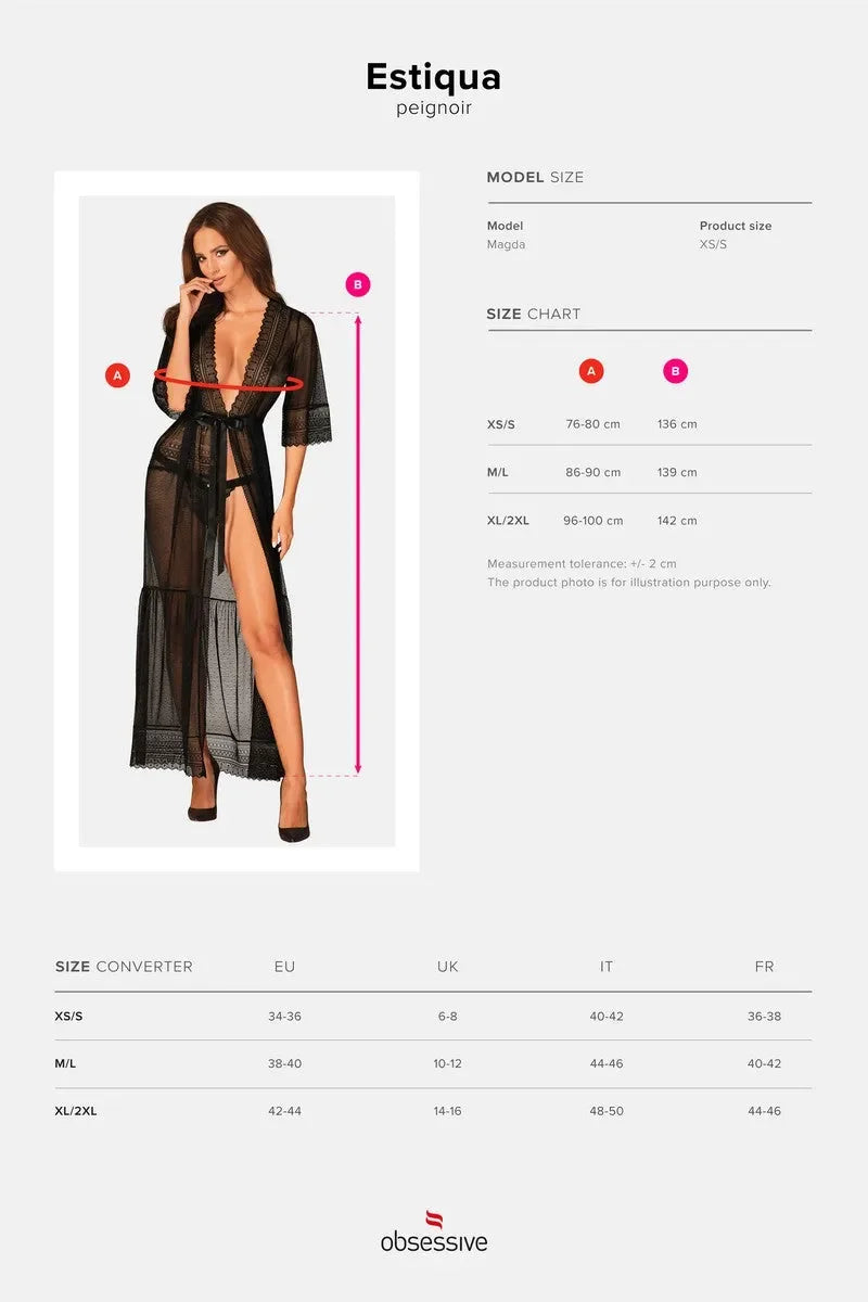 Déshabillé noir Estiqua par Obsessive