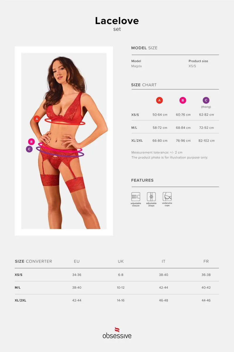 Ensemble jarretelles Lacelove par Obsessive