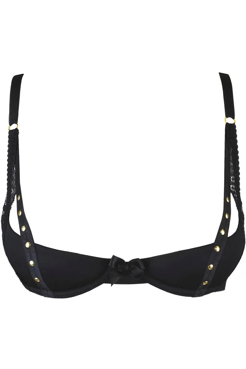 Soutien-gorge ouvert noir V-9781 par Axami