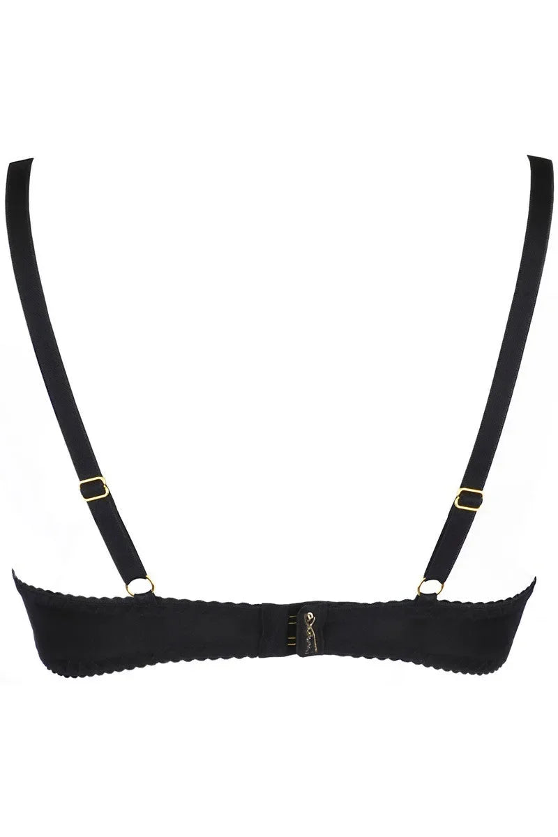 Soutien-gorge ouvert noir V-9781 par Axami