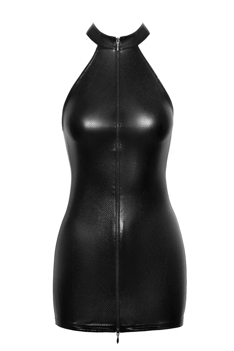 Robe zippée peau de serpent F278 (XL) par Noir Handmade