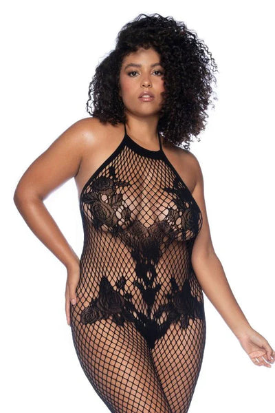 Combinaison dos-nu résille florale + par Mapalé lingerie