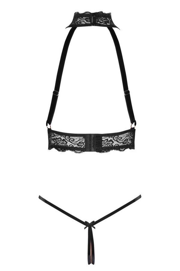 Ensemble dentelle & chaines seins-nus