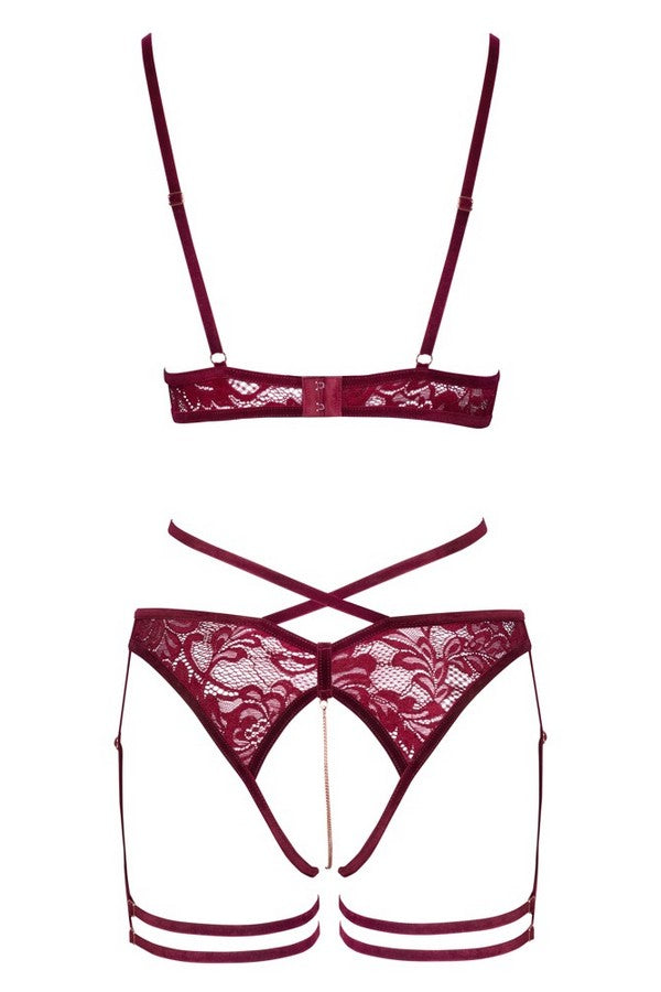 Ensemble seins-nus bordeaux