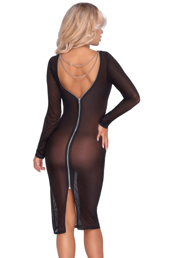 Robe transparente zippée