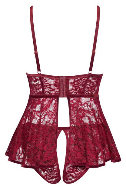 Nuisette dentelle bordeaux +