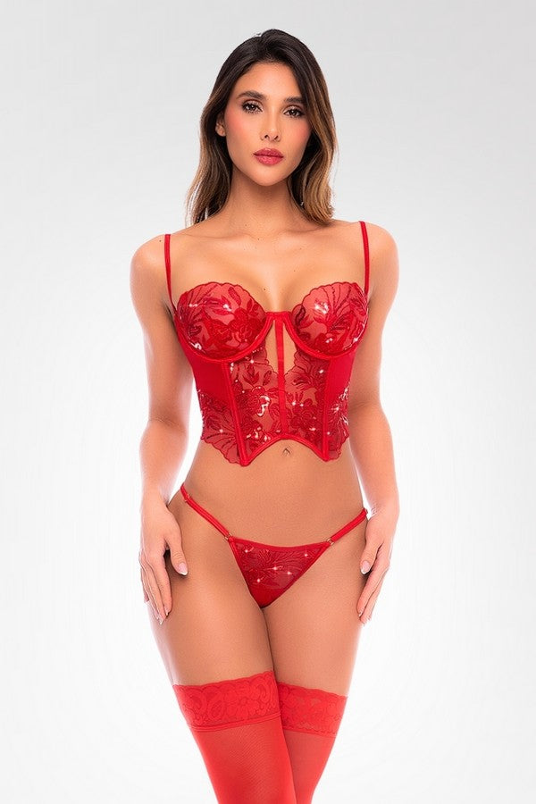 Ensemble bustier sequins
