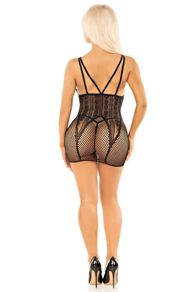 Robe résille Bold Hearts par Leg Avenue