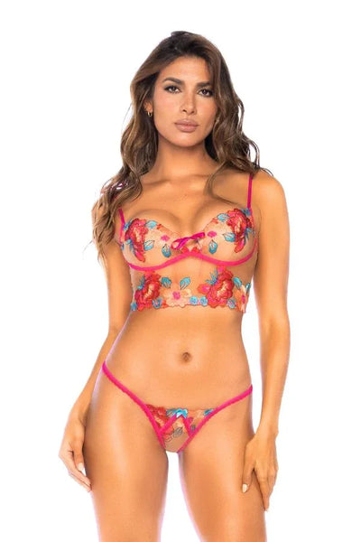 Ensemble 2 pièces bustier rose par Mapalé lingerie