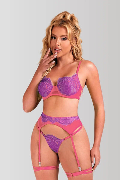 Ensemble 3 pièces violet