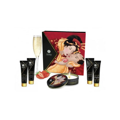 Coffret Secrets de Geisha vin pétillant fraise-Shunga