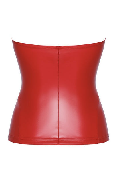 Corset wetlook F355 Mysteria rouge