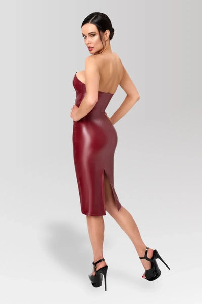 Robe bustier wetlook F396