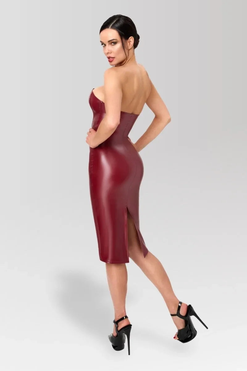 Robe bustier wetlook F396