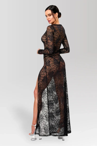Robe longue dentelle F405