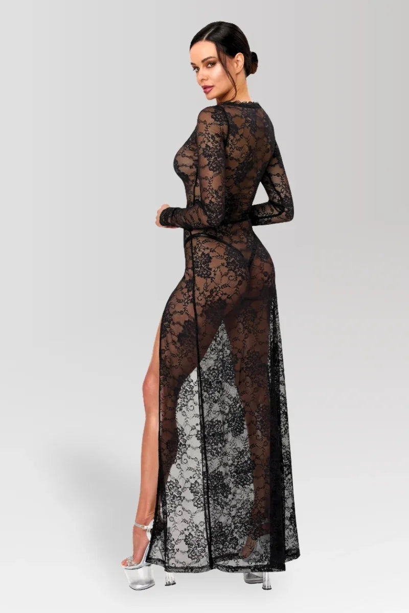 Robe longue dentelle F405