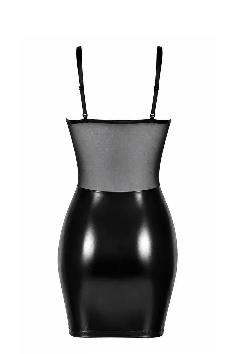 Robe mini lacée noire F409