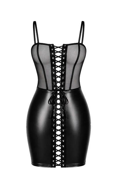 Robe mini lacée noire F409