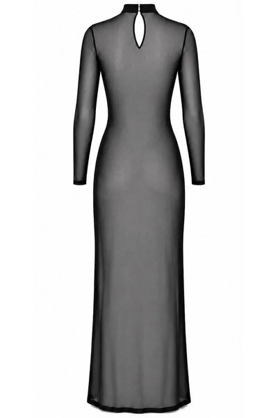 Robe longue lacée noire F410
