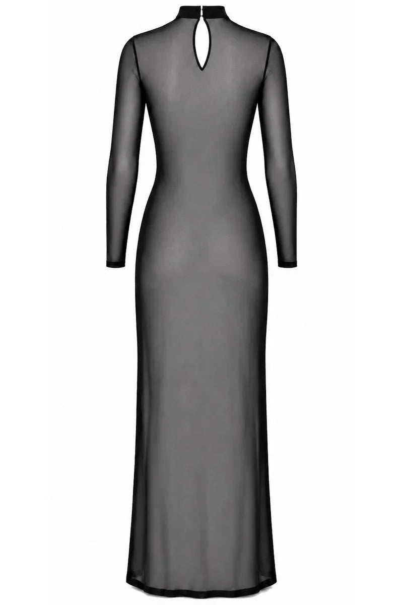 Robe longue lacée noire F410
