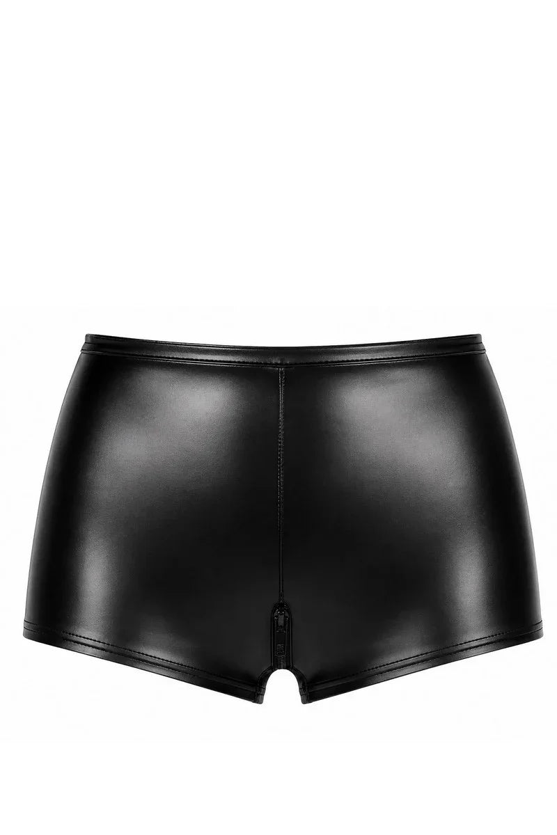Short taille haute lacé noir F411