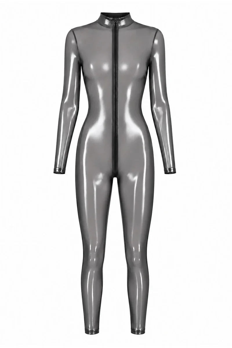 Catsuit métallisé argent F429