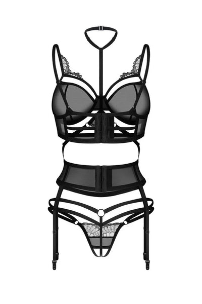 Ensemble jarretelles Premisis noir par Obsessive