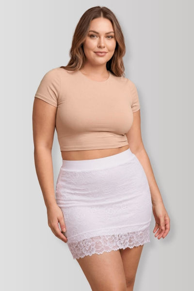 Mini-jupe Camélia blanche