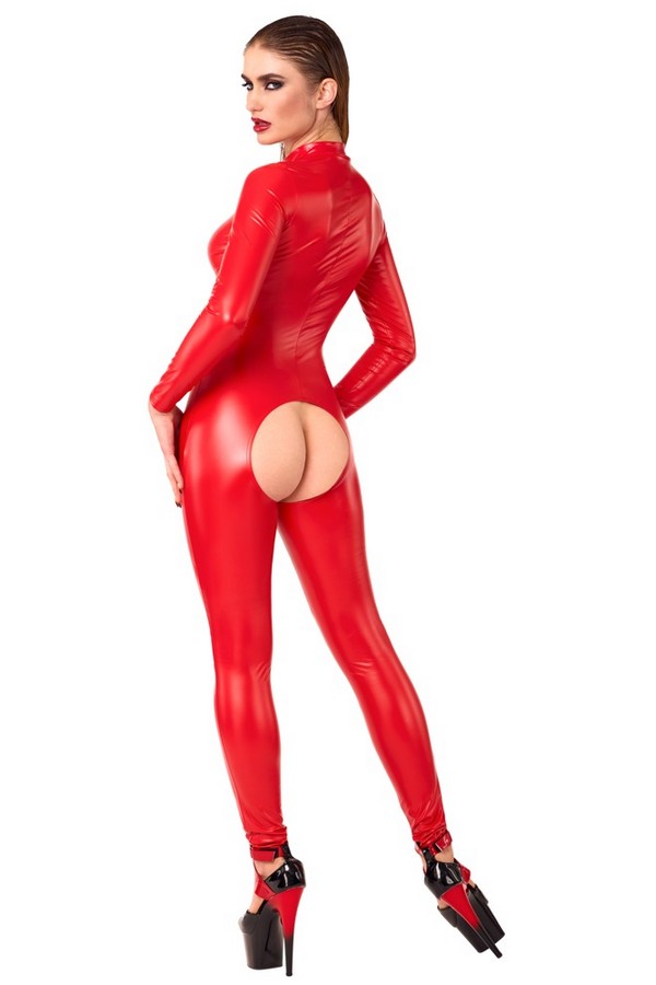 Combinaison wetlook rouge Ligne Privée