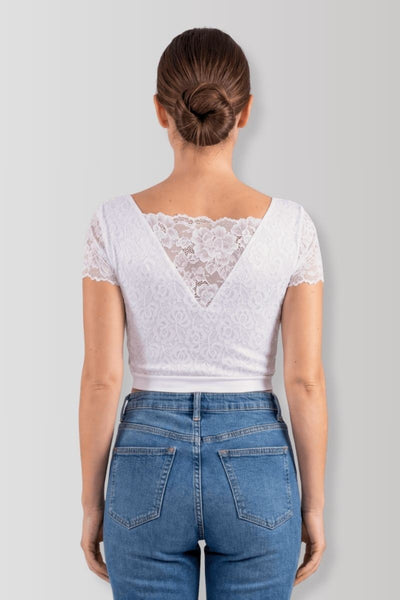 Crop-top réversible blanc