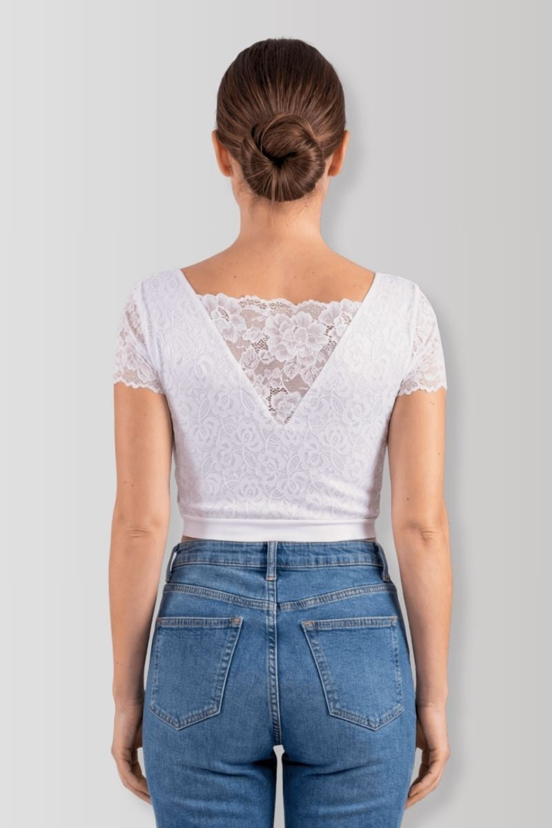 Crop-top réversible blanc