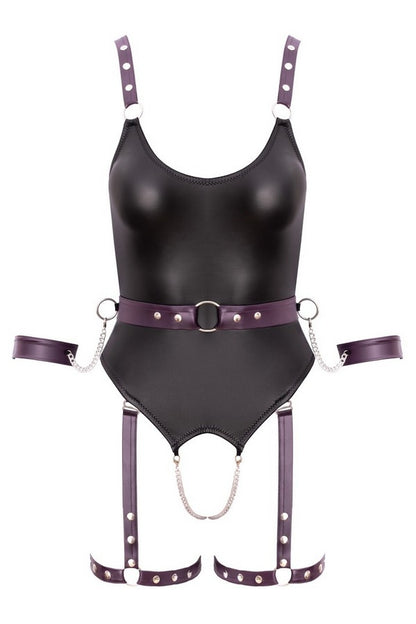 Body wetlook noir & liens